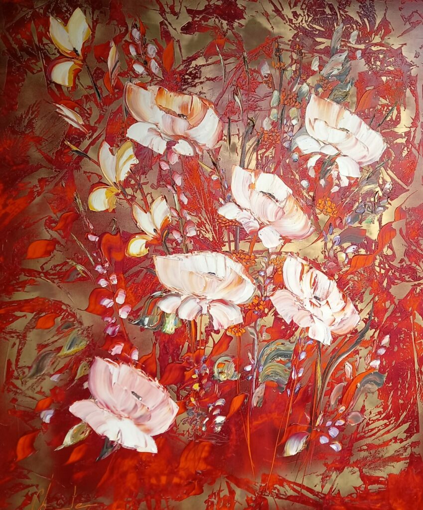 L'eau sur fond rouge